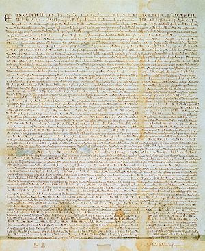 A scan of the Magna Carta, signed by John of E...