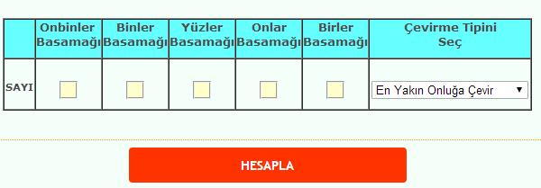 en yakın onluğa yuvarlama