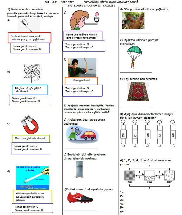 5.sınıf seçmeli bilim uygulamaları 1.dönem 2.yazılı soruları