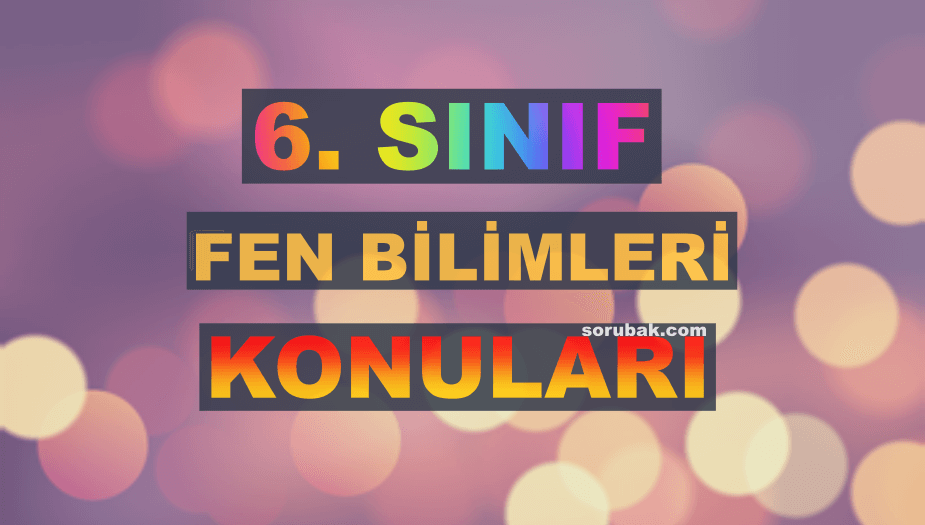 6. S�n�f Fen Bilimleri Konular� 2026-2027