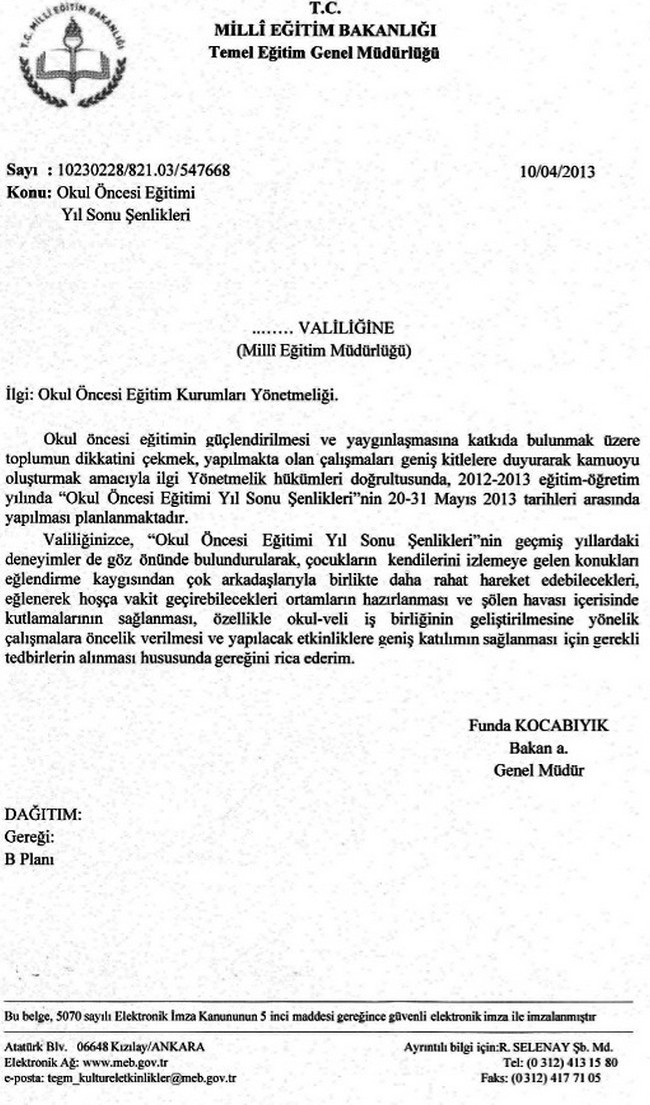 2012-2013 okul öncesi yıl sonu şenlikleri