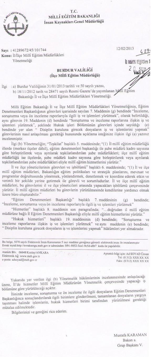 MEB Hizmet Alımı Yazısı